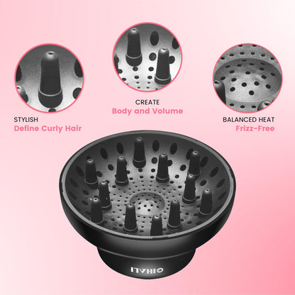 Gihali travel friendly hair diffuser side view emphasizing the sturdy premium material construction