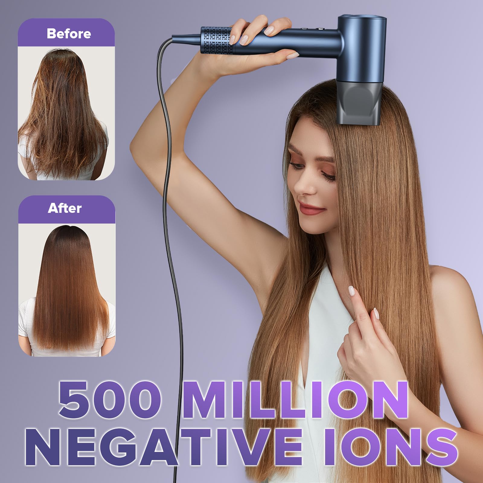 Foiyuf hair dryer with magnetic concentrator nozzle attached