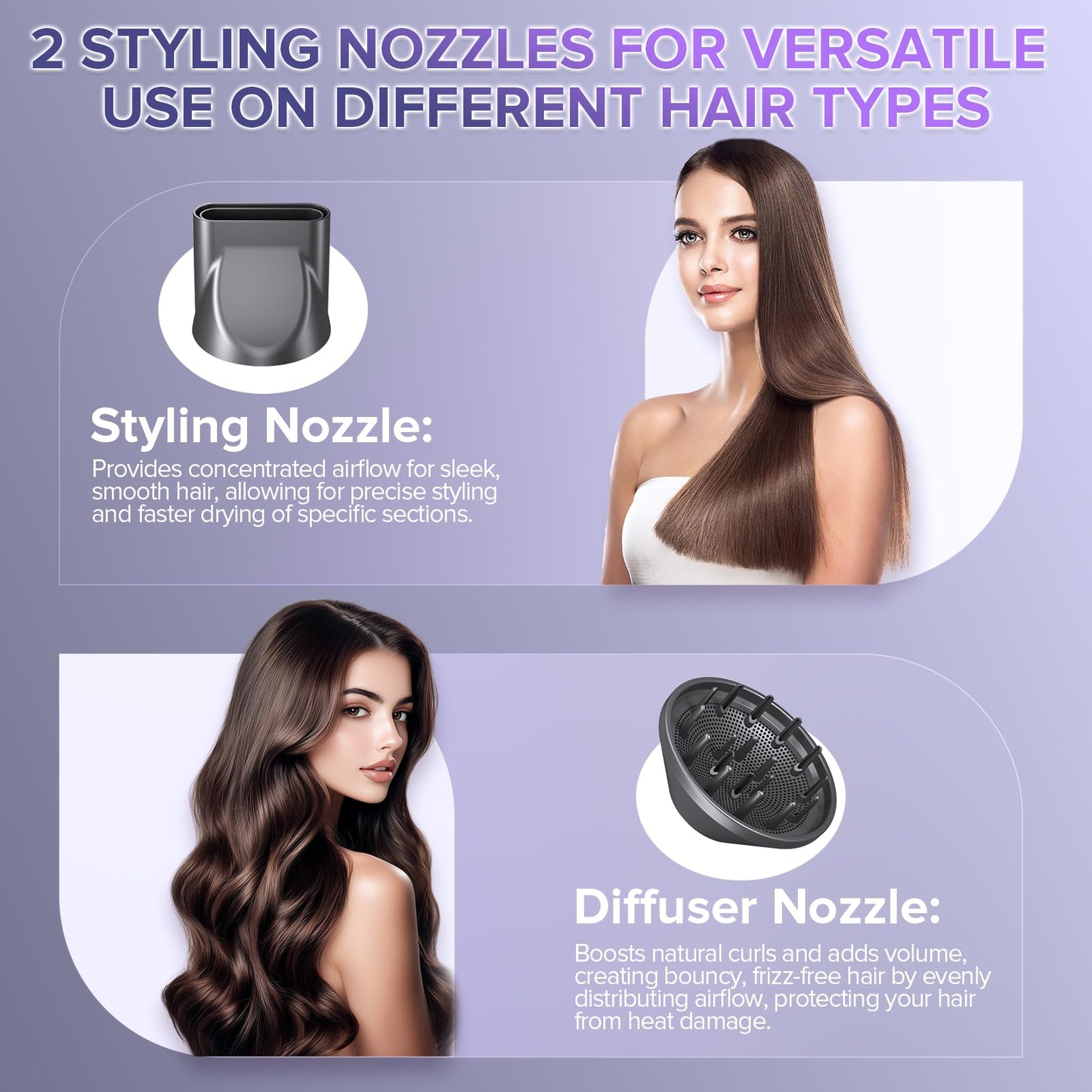 Foiyuf hair dryer with magnetic diffuser attachment