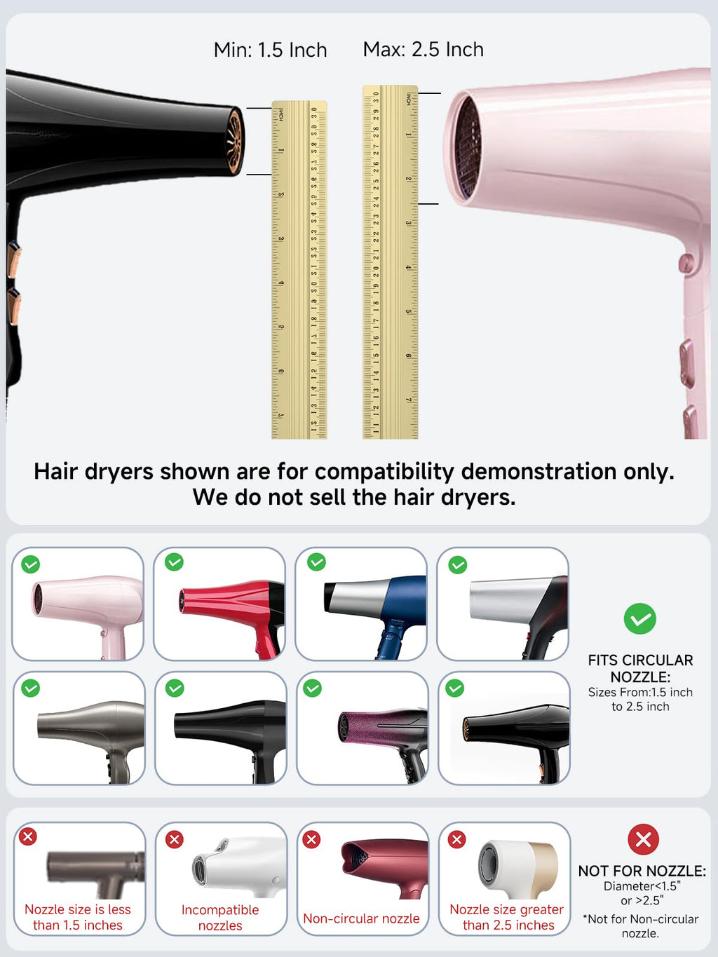 Close up of the interior prongs on the Meborll anti frizz blow dryer attachment.