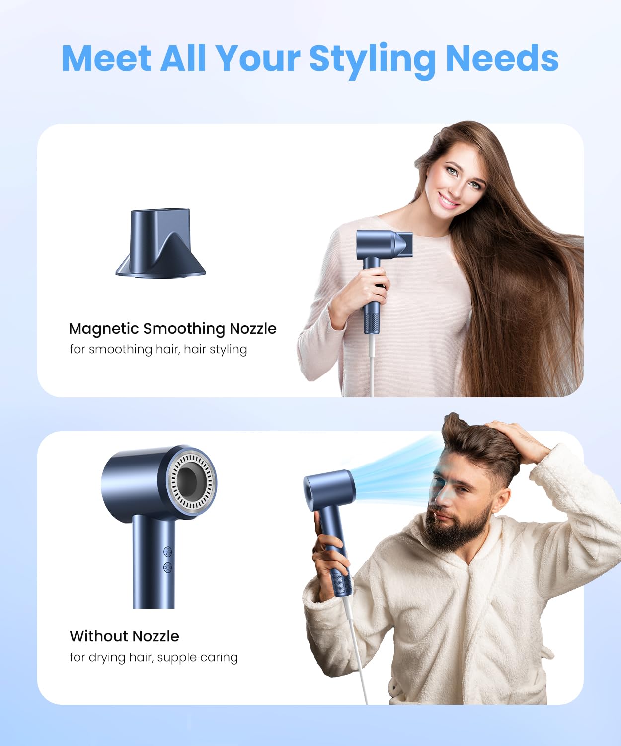 Lampick professional blowout dryer being held to demonstrate ergonomic lightweight grip