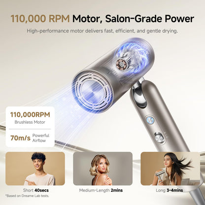 Dreame Pocket Pro hair dryer inside travel storage case