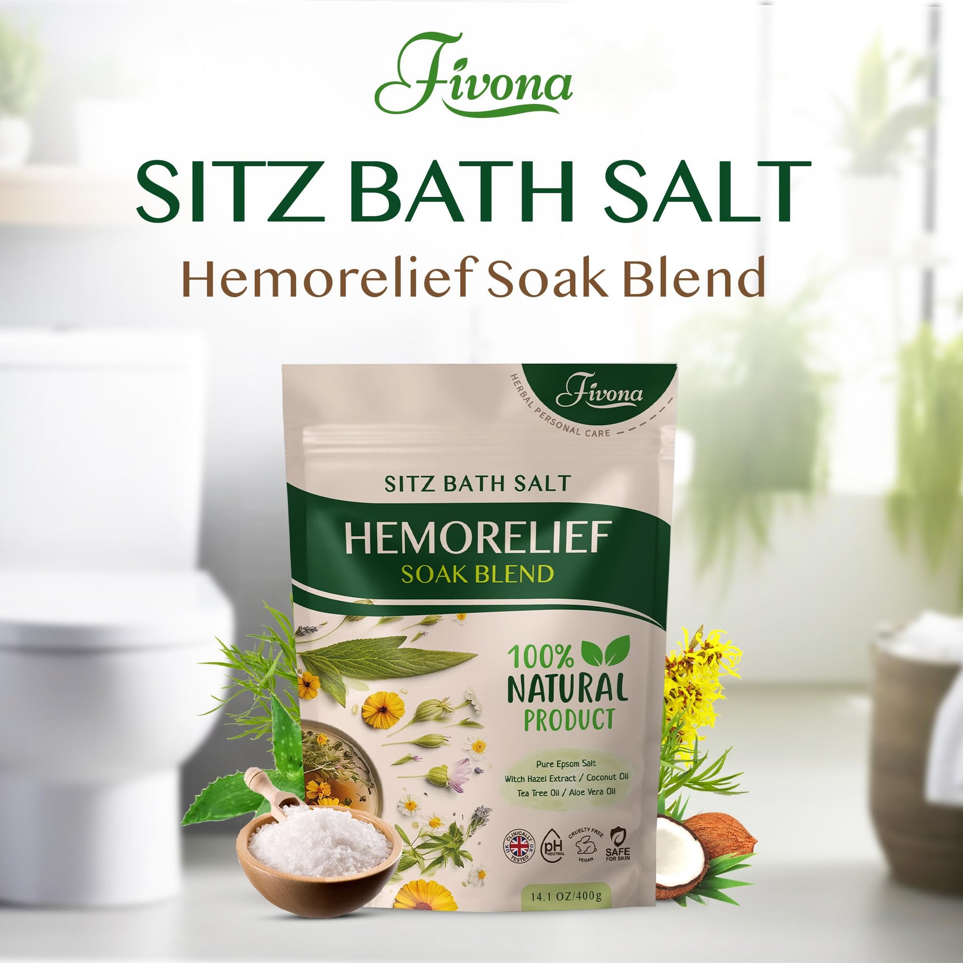Instructions for using Fivona soak in a sitz bath basin