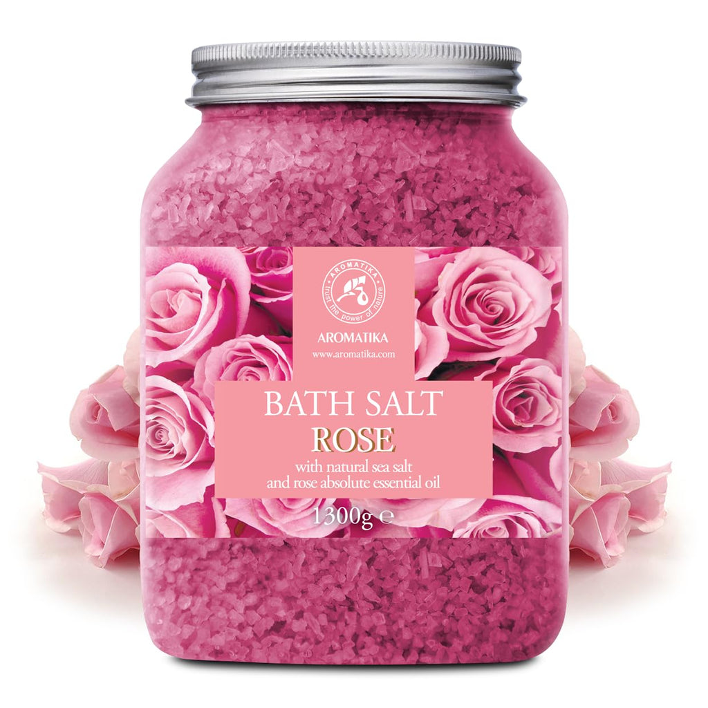 Aromatika rose bath salt label graphic detail