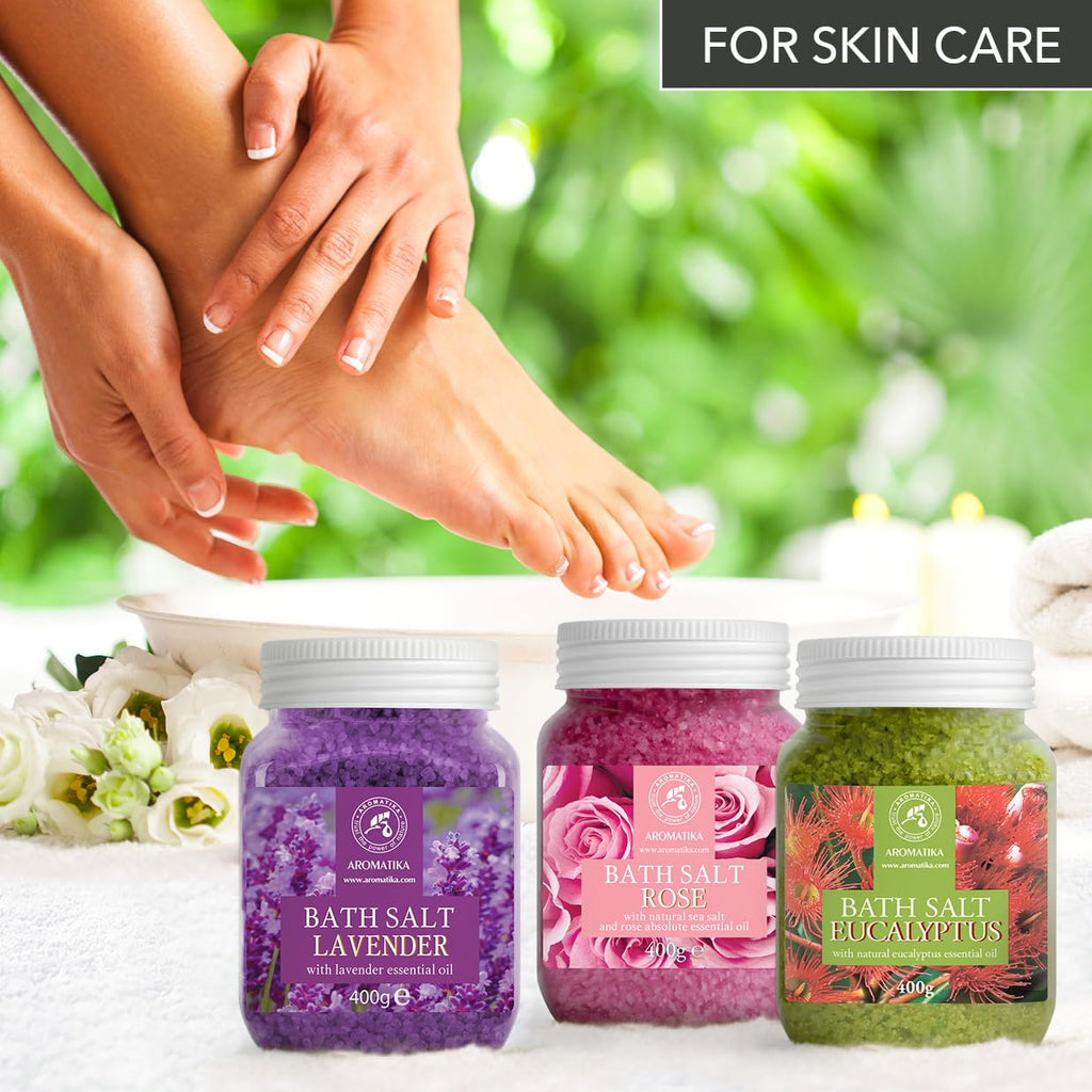 Aromatika rose bath salt container lid open