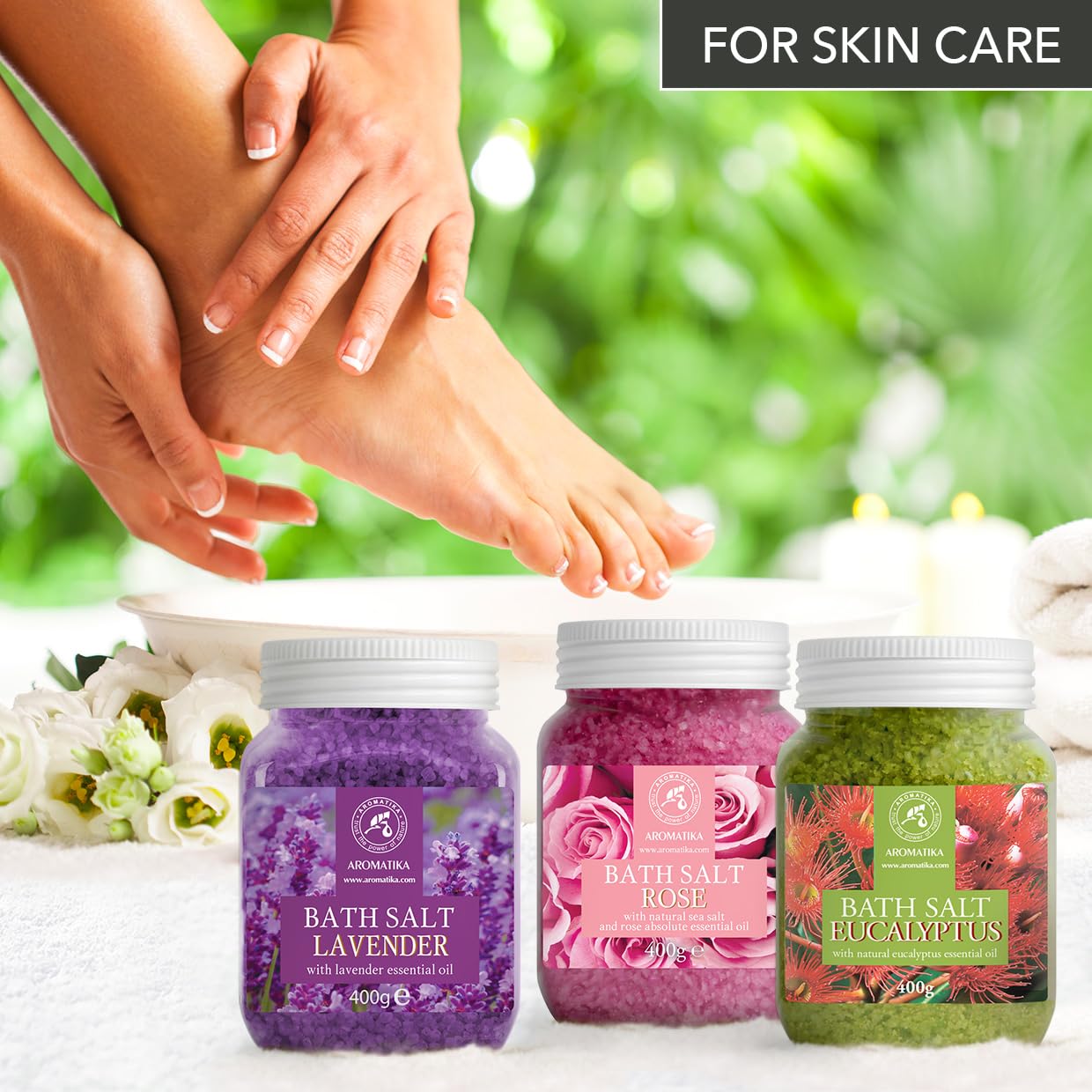Instructions label on Aromatika rose bath salt jar