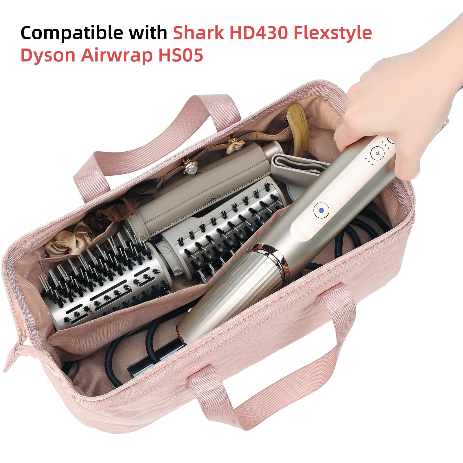 NISHEL portable hair air wrap dryer case open showing internal partitions