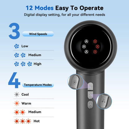 Ionic hair dryer with magnetic concentrator for precision styling