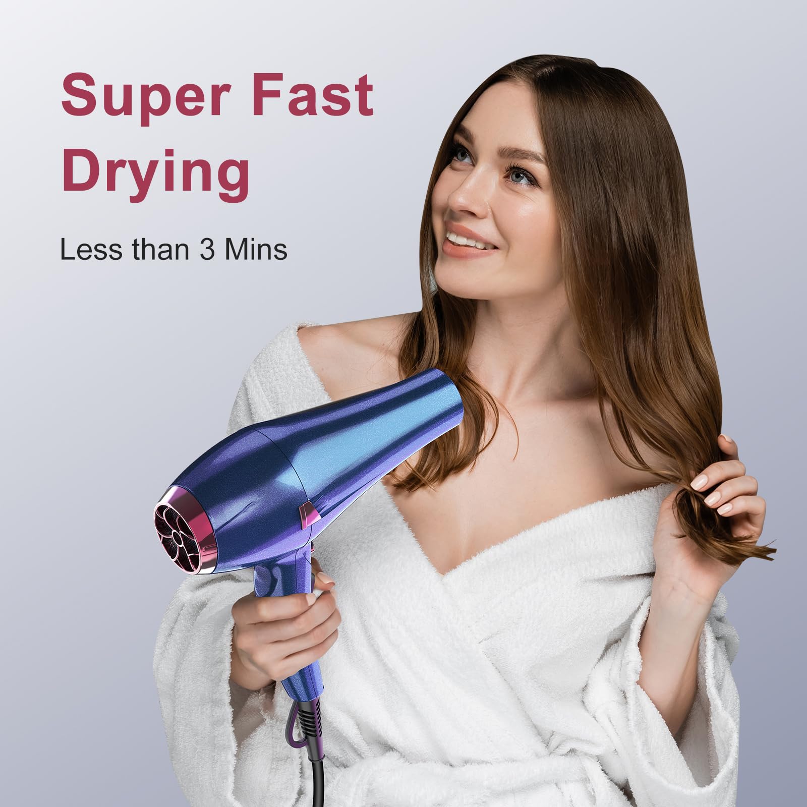 CONFU professional ionic blow dryer with attached deep bowl diffuser for curly hair styling