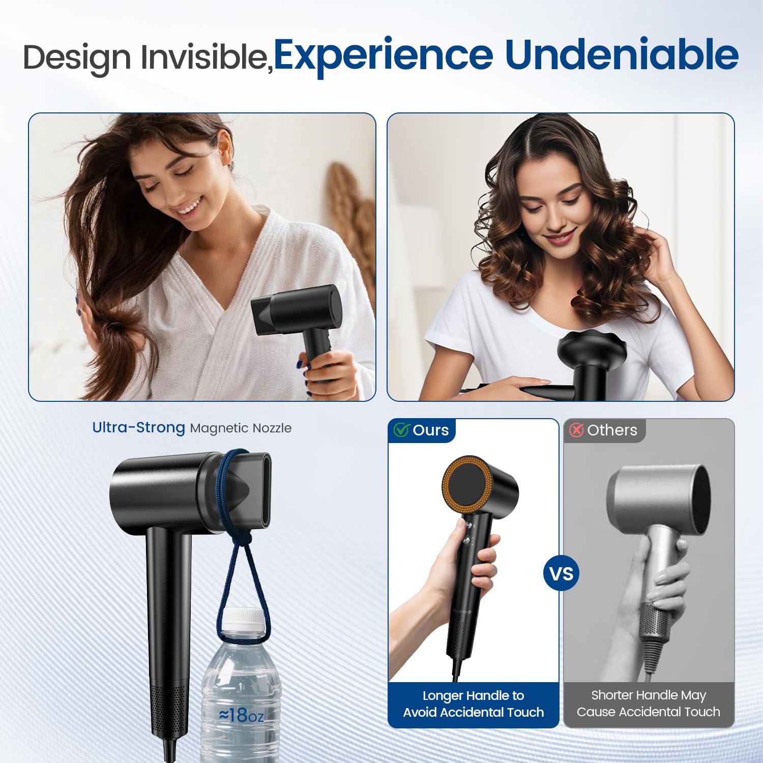 Hyspeedh premium hair dryer showcasing the complete packaging box and premium accessories