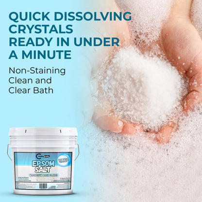 Trade Grade Epsom Salt resealable bucket with measuring scoop