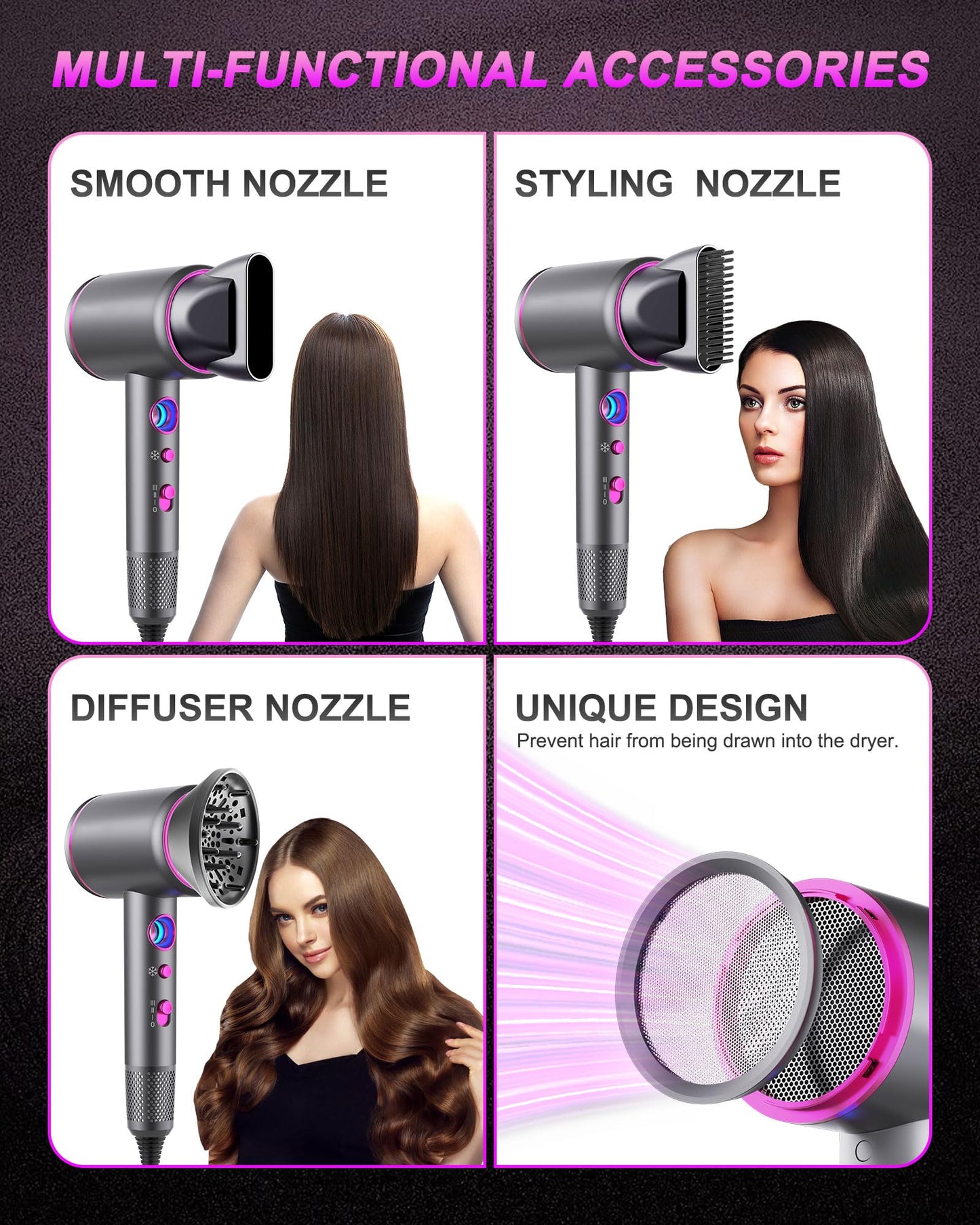 Side profile of the Tisoutec Arhhn hair dryer highlighting the ergonomic handle design