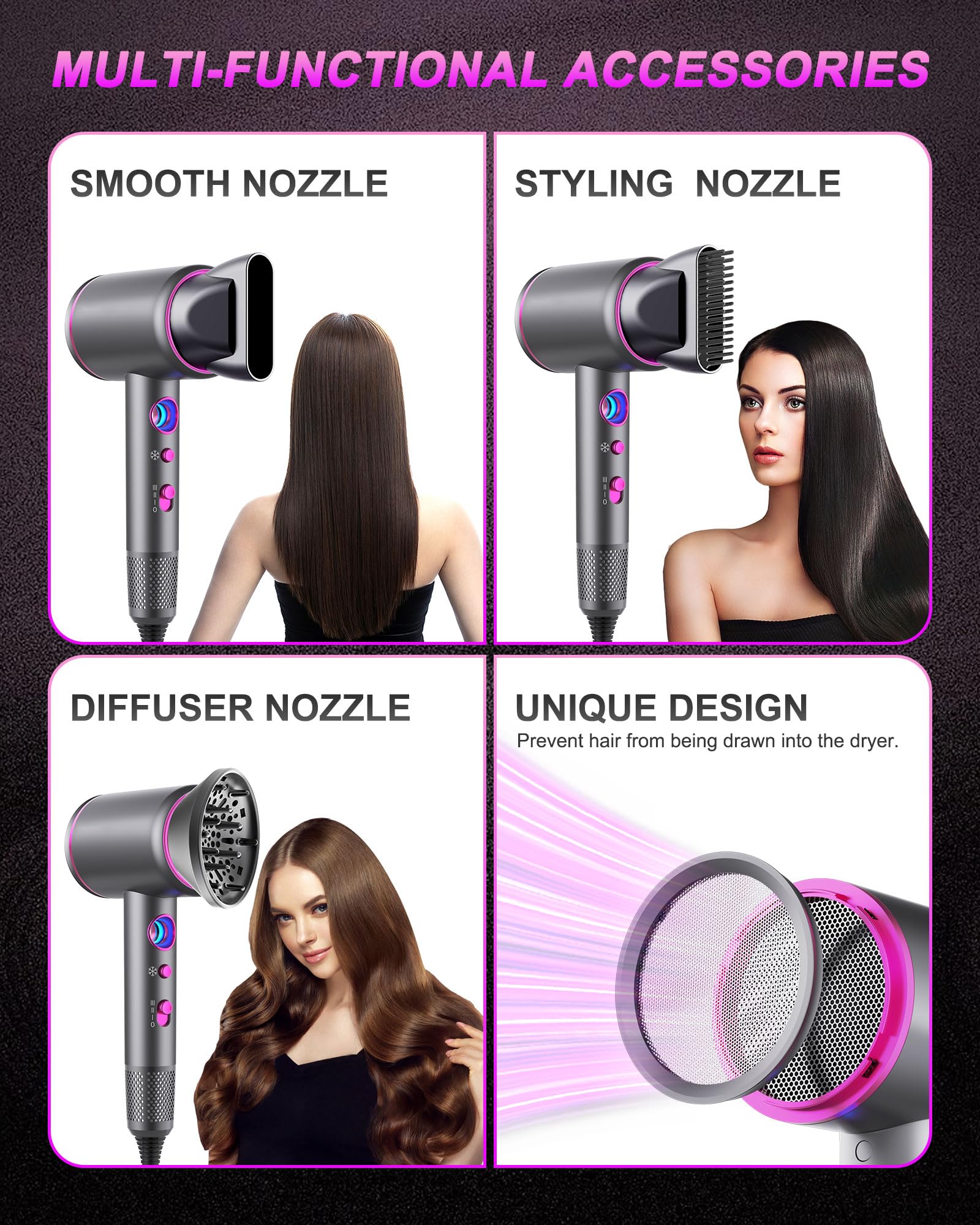 Side profile of the Tisoutec Arhhn hair dryer highlighting the ergonomic handle design