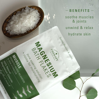 Close up of natural magnesium chloride flakes texture