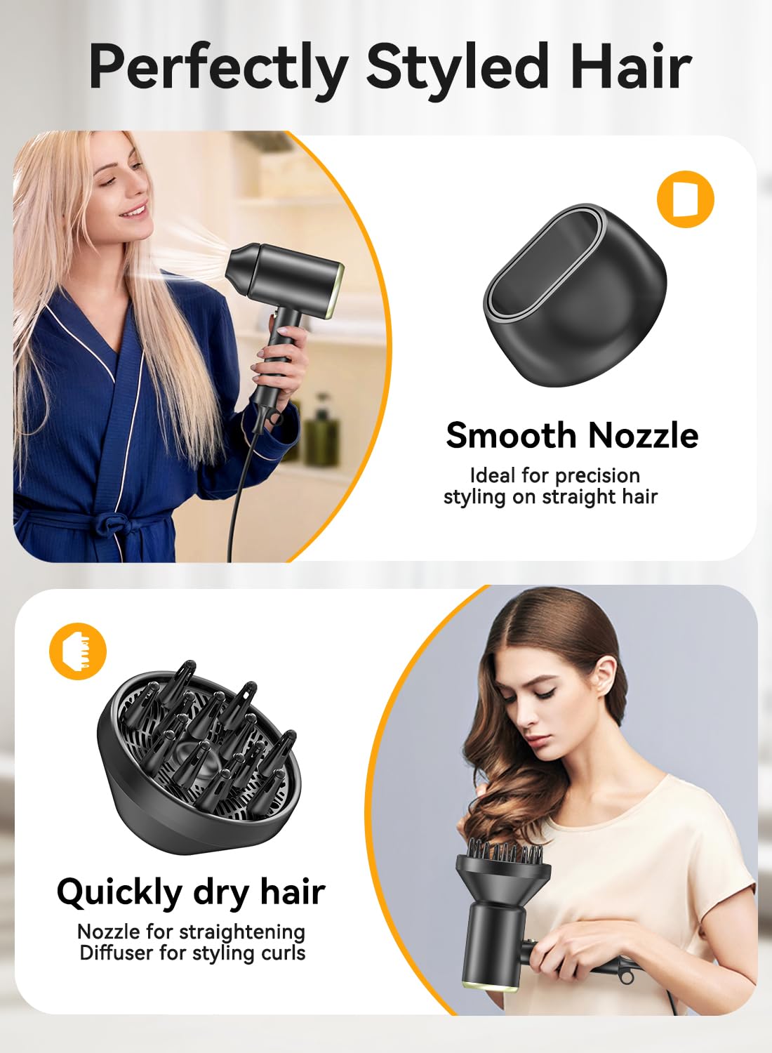 Compact Mesheen hair dryer with concentrator nozzle