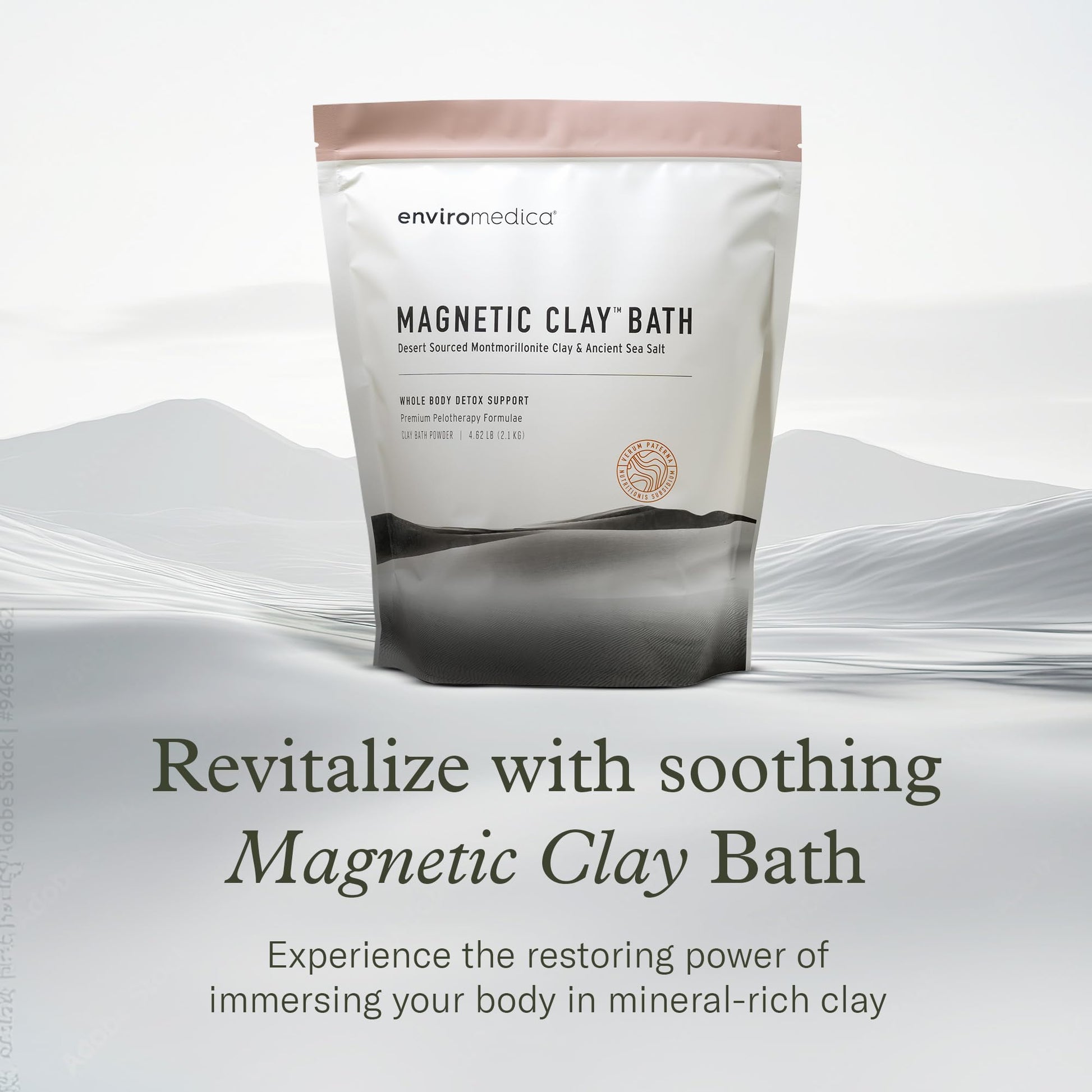Enviromedica clay bath powder packaging details and ingredients
