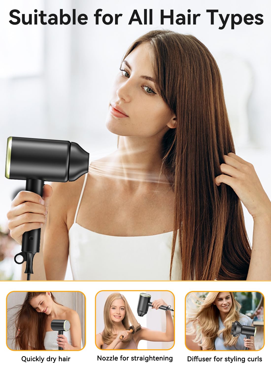 Mesheen professional hair dryer with travel accessories