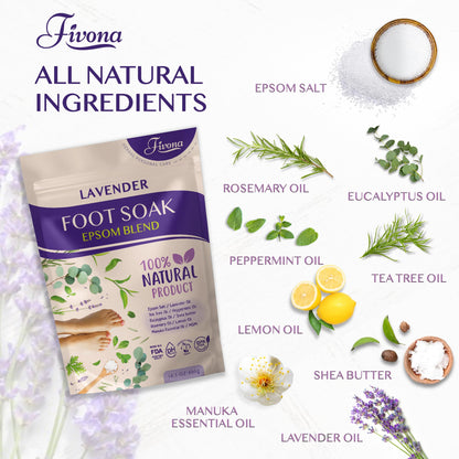 Fivona Epsom Salt foot soak being poured into a home pedicure basin