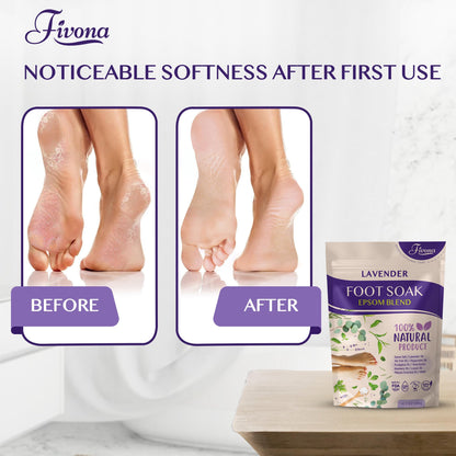 Detailed back label of Fivona Foot Soak showing essential oil ingredients