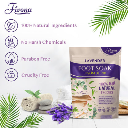 Premium Fivona skincare packaging for foot and body relaxation