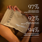 Higherdose Serotonin Soak packaging showing net weight of 32 ounce