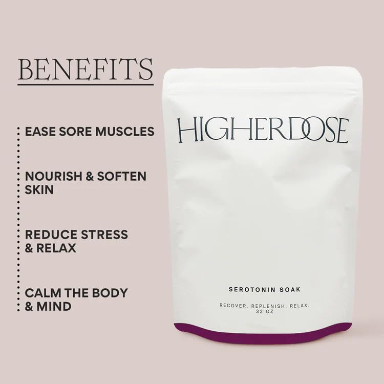HigherDose Serotonin Soak product ingredients label
