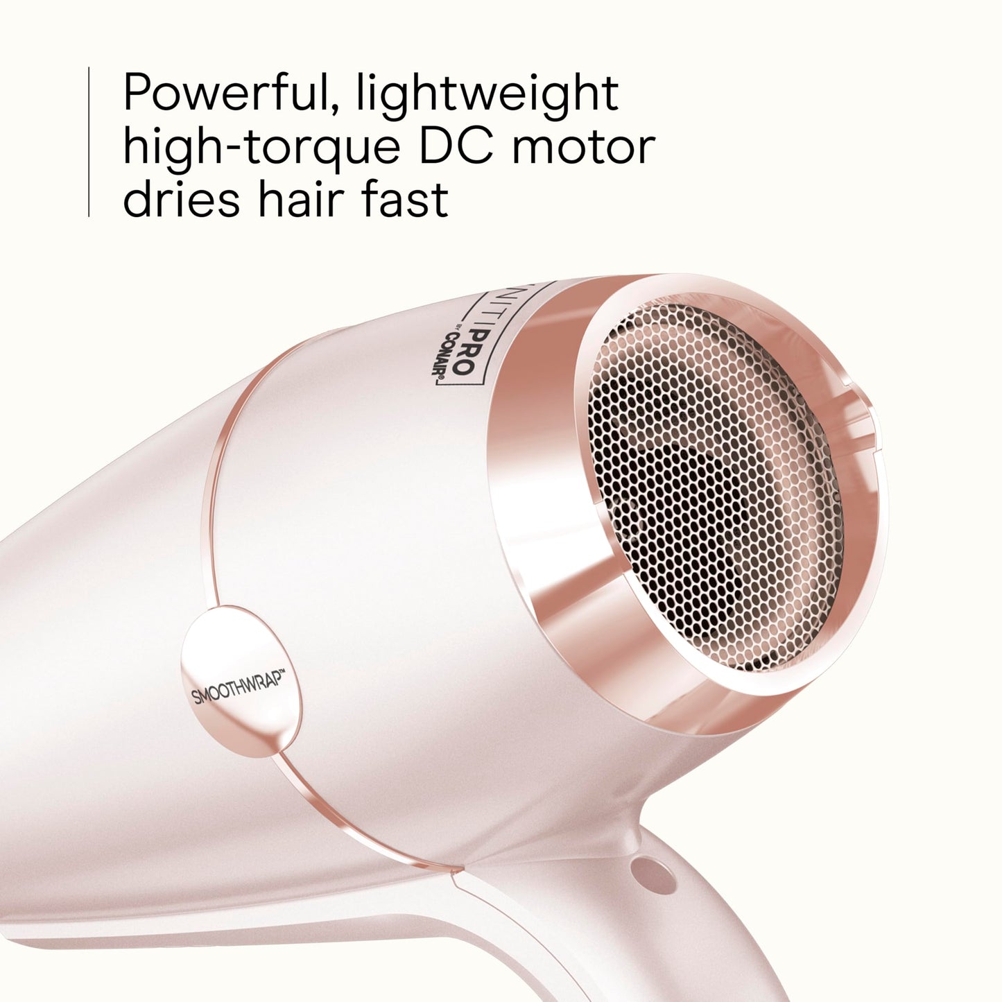 Conair professional blow dryer fitted with the custom curl defining diffuser attachment