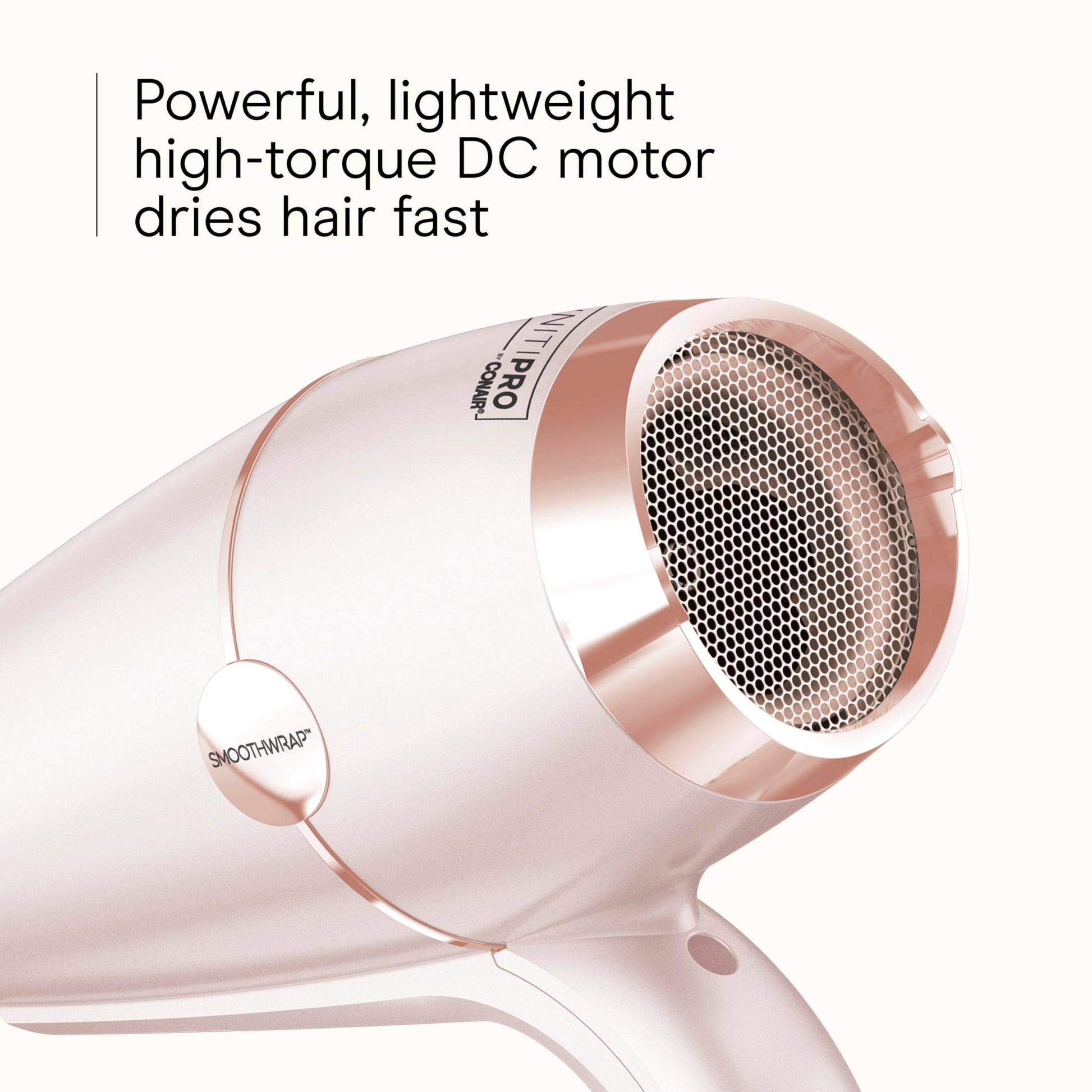 Conair professional blow dryer fitted with the custom curl defining diffuser attachment