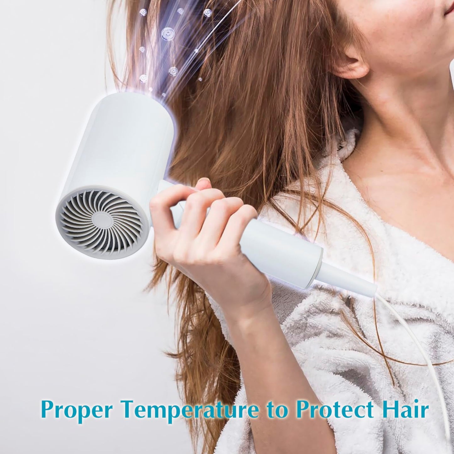 Licoseam lightweight travel styling tool showing the high density protective air inlet filter.