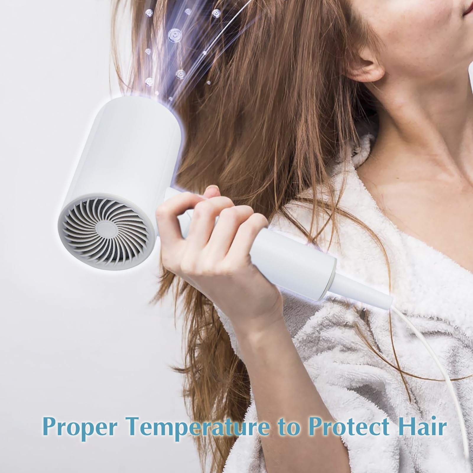 Licoseam lightweight travel styling tool showing the high density protective air inlet filter.