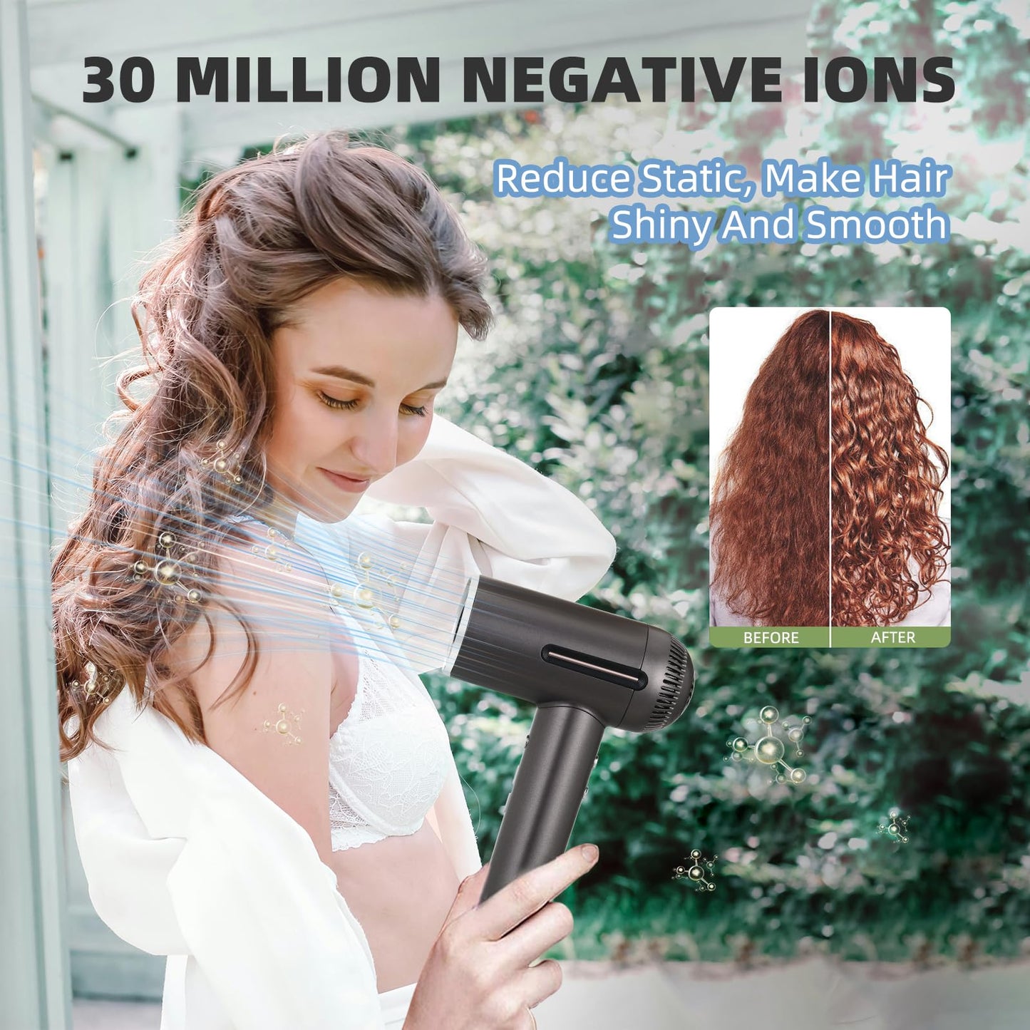 ONWAY 1600W hair dryer side profile highlighting the compact ergonomic design and luxury finish