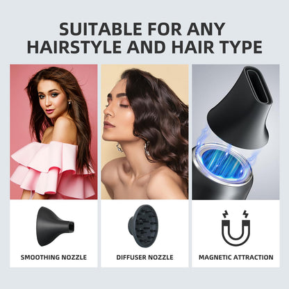 ONWAY professional hair dryer showcasing the 110000 RPM high speed brushless motor intake area
