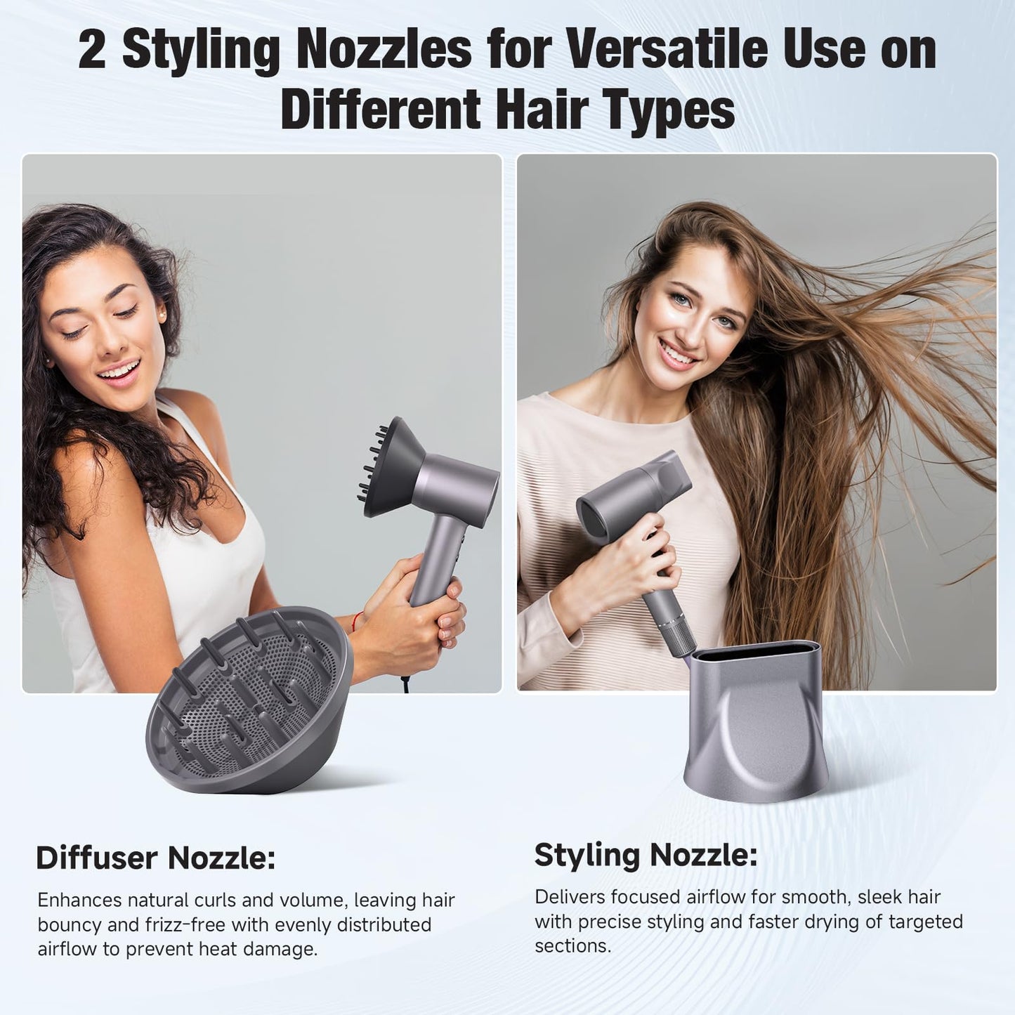 Ysatery ionic blow dryer displaying the modern LED temperature indicators and control switches on the ergonomic handle.