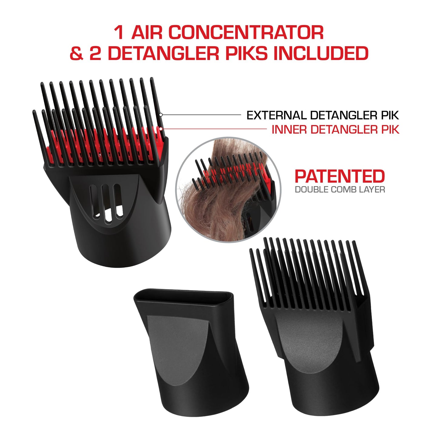 Red by Kiss handleless hair dryer packaging box showing imported USA specifications.