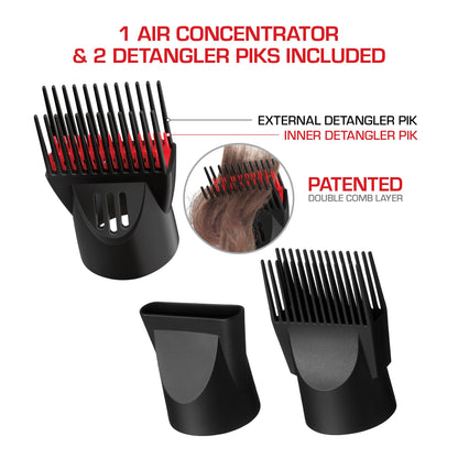 Red by Kiss handleless hair dryer packaging box showing imported USA specifications.