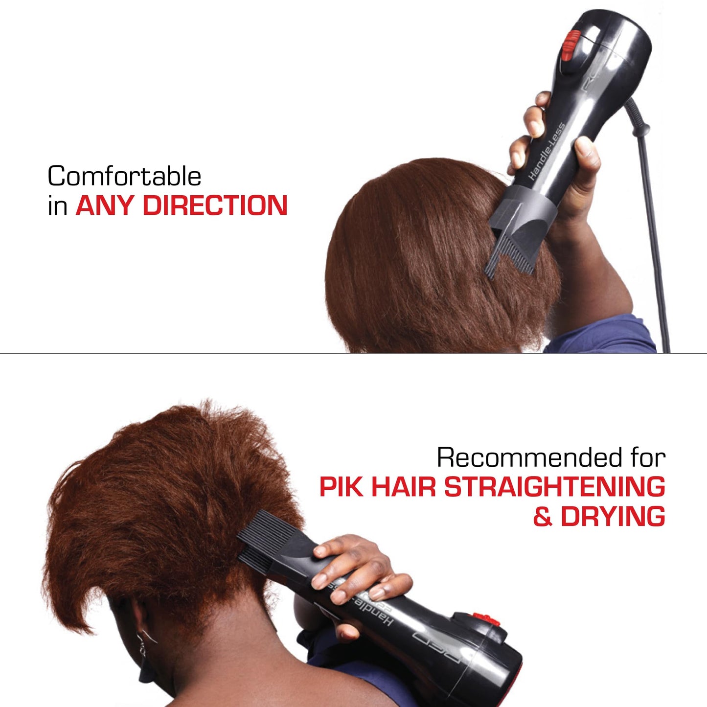 Detangling comb attachment attachments included with the Red by Kiss 2200 watt hair dryer.