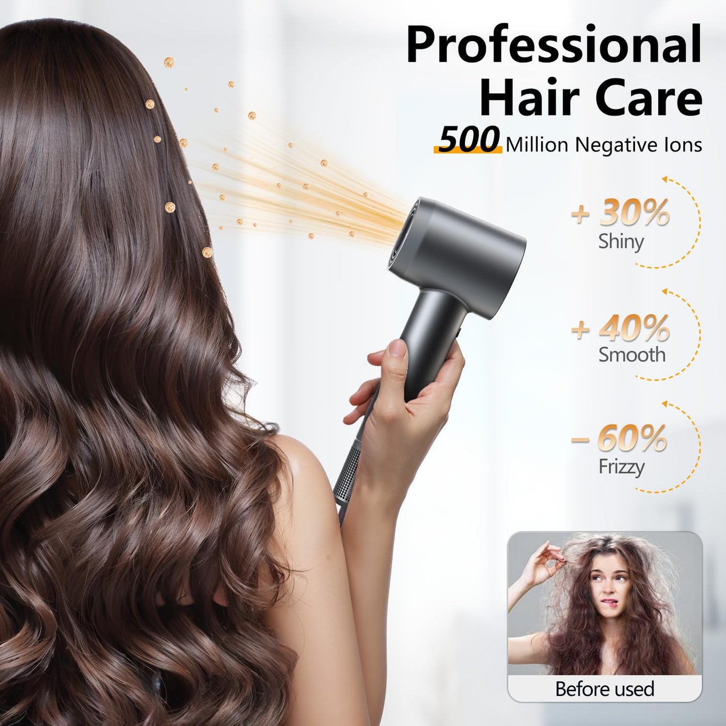 Alloom hair dryer with magnetic concentrator nozzle attached
