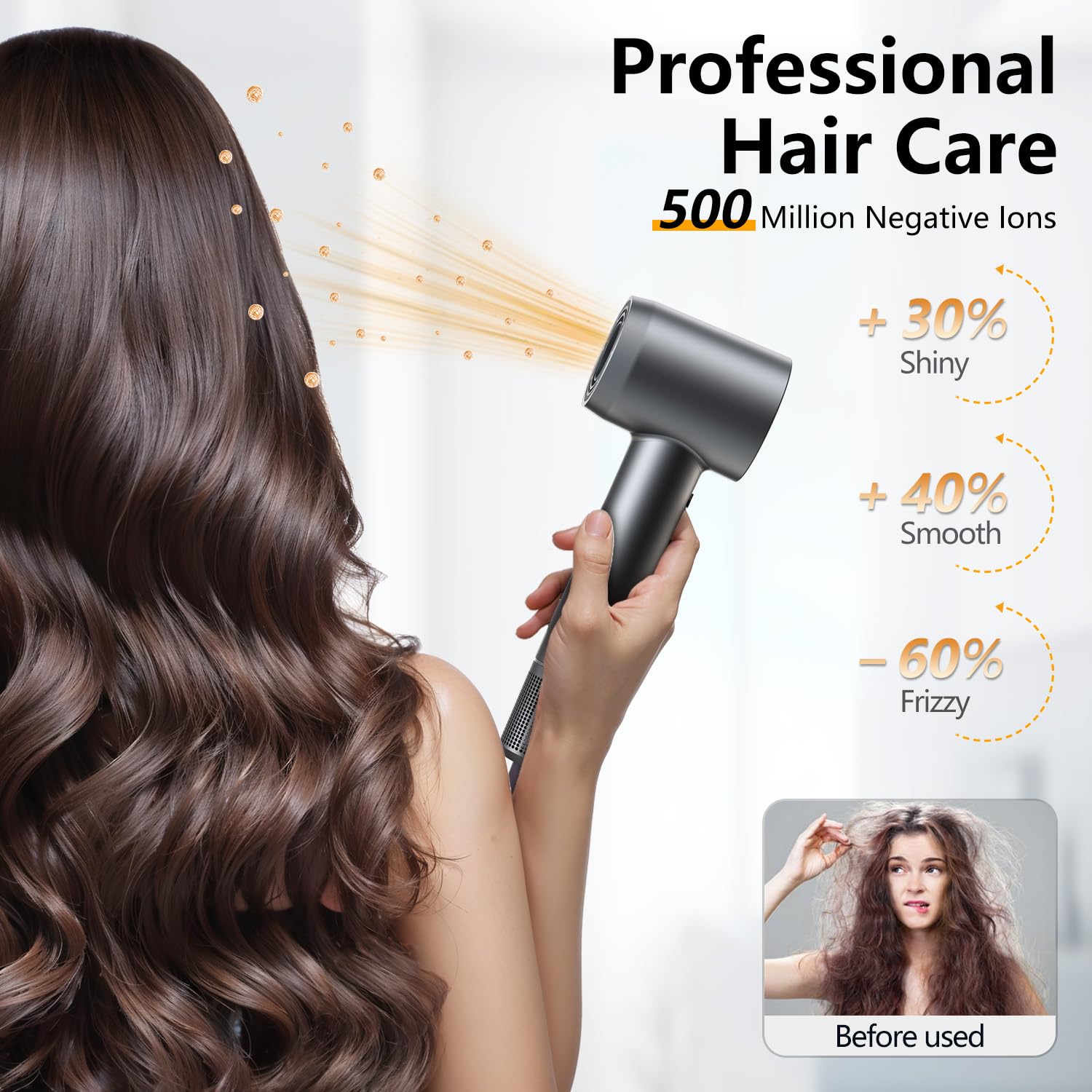 Alloom hair dryer with magnetic concentrator nozzle attached