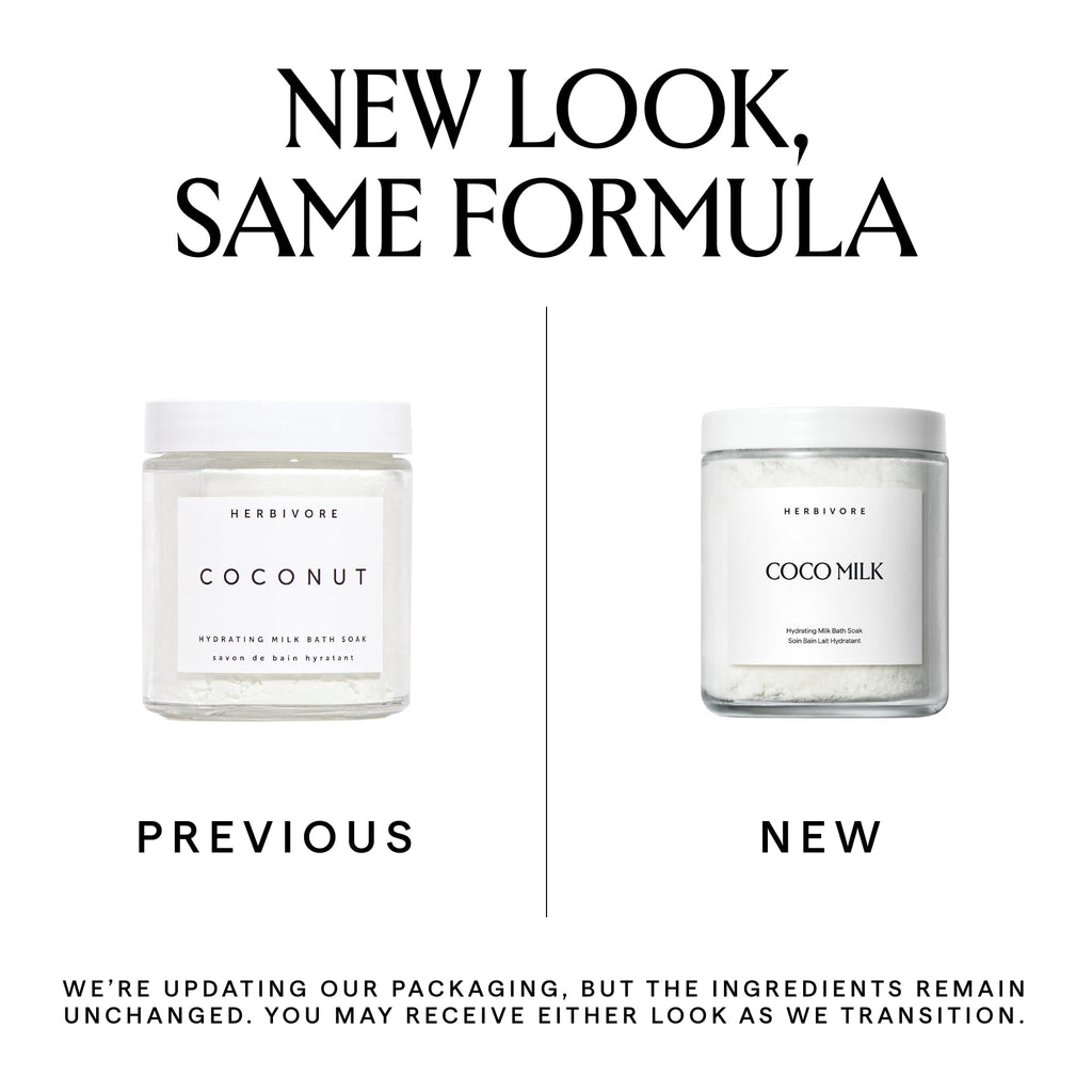 Herbivore Botanicals Coconut Milk Bath Soak texture and powder