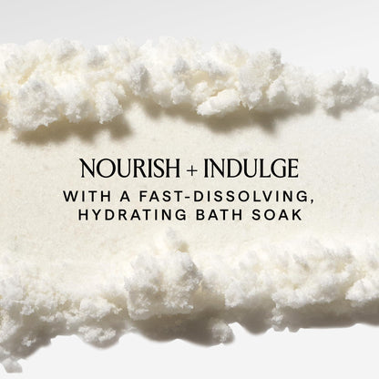 Lifestyle shot of Herbivore Botanicals bath soak in a bathtub