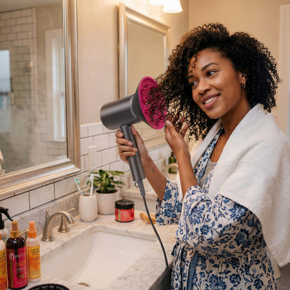 Babonir fast drying blow dryer with magnetic diffuser attachment connected
