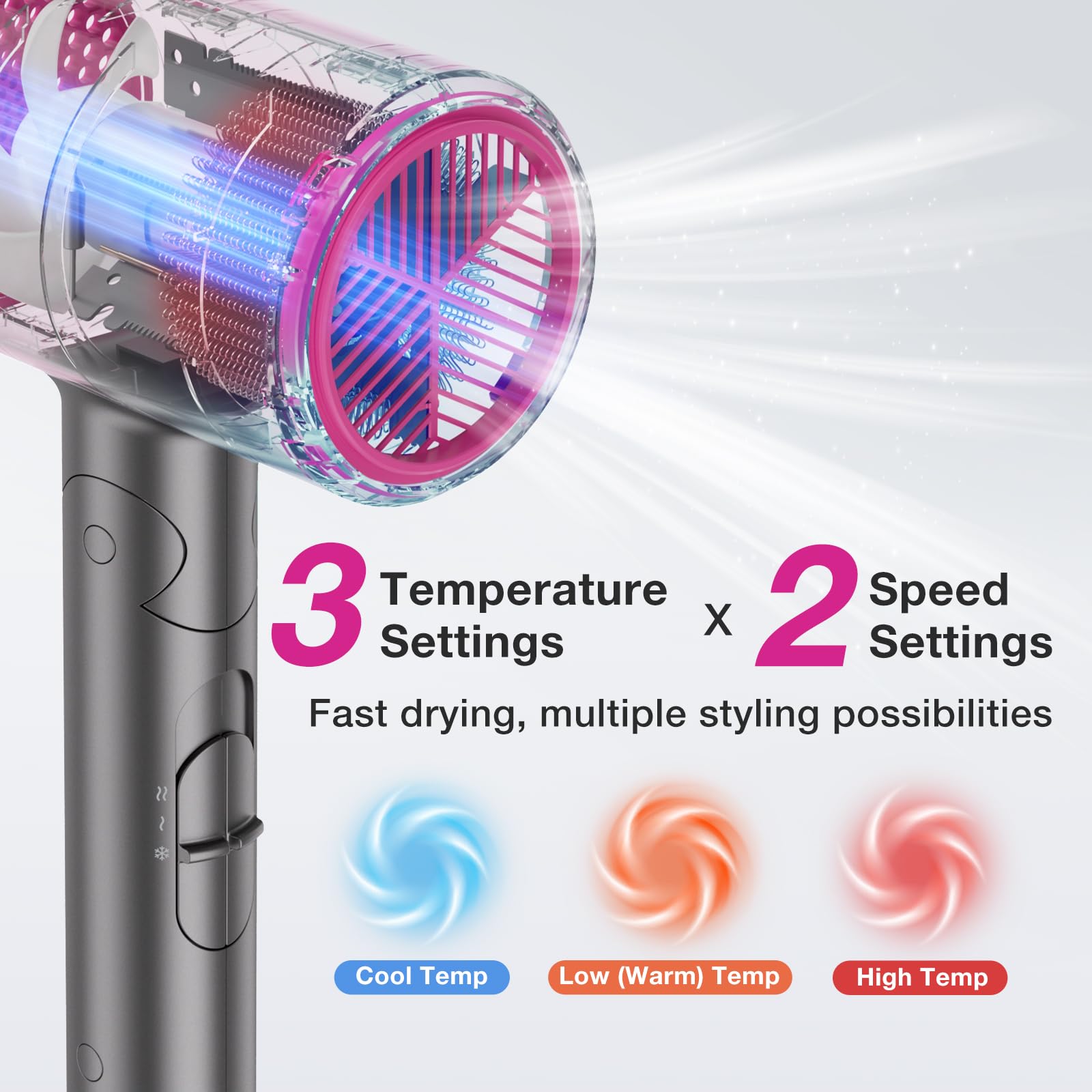 Babonir travel blow dryer held in hand highlighting compact dimensions