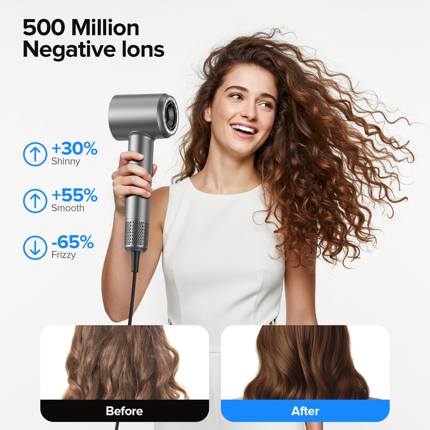 Side profile of Lpstea brushless motor hair dryer