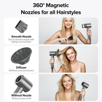 Lpstea hair dryer with magnetic diffuser attachment
