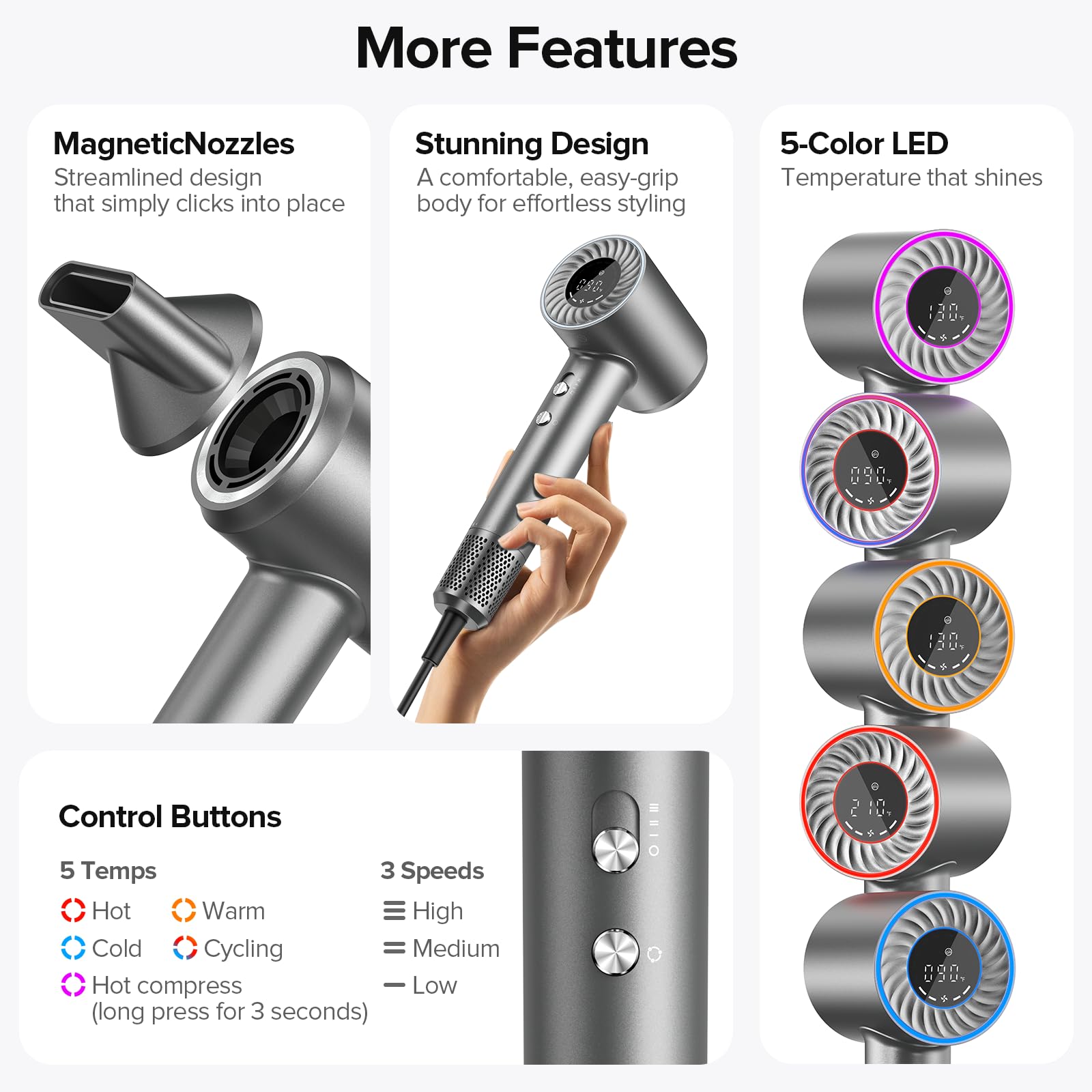 Compact travel-friendly design of Lpstea hair dryer