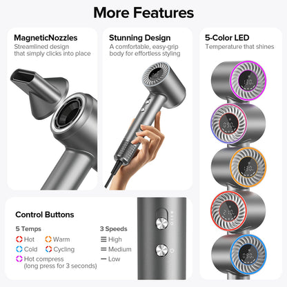 Compact travel-friendly design of Lpstea hair dryer