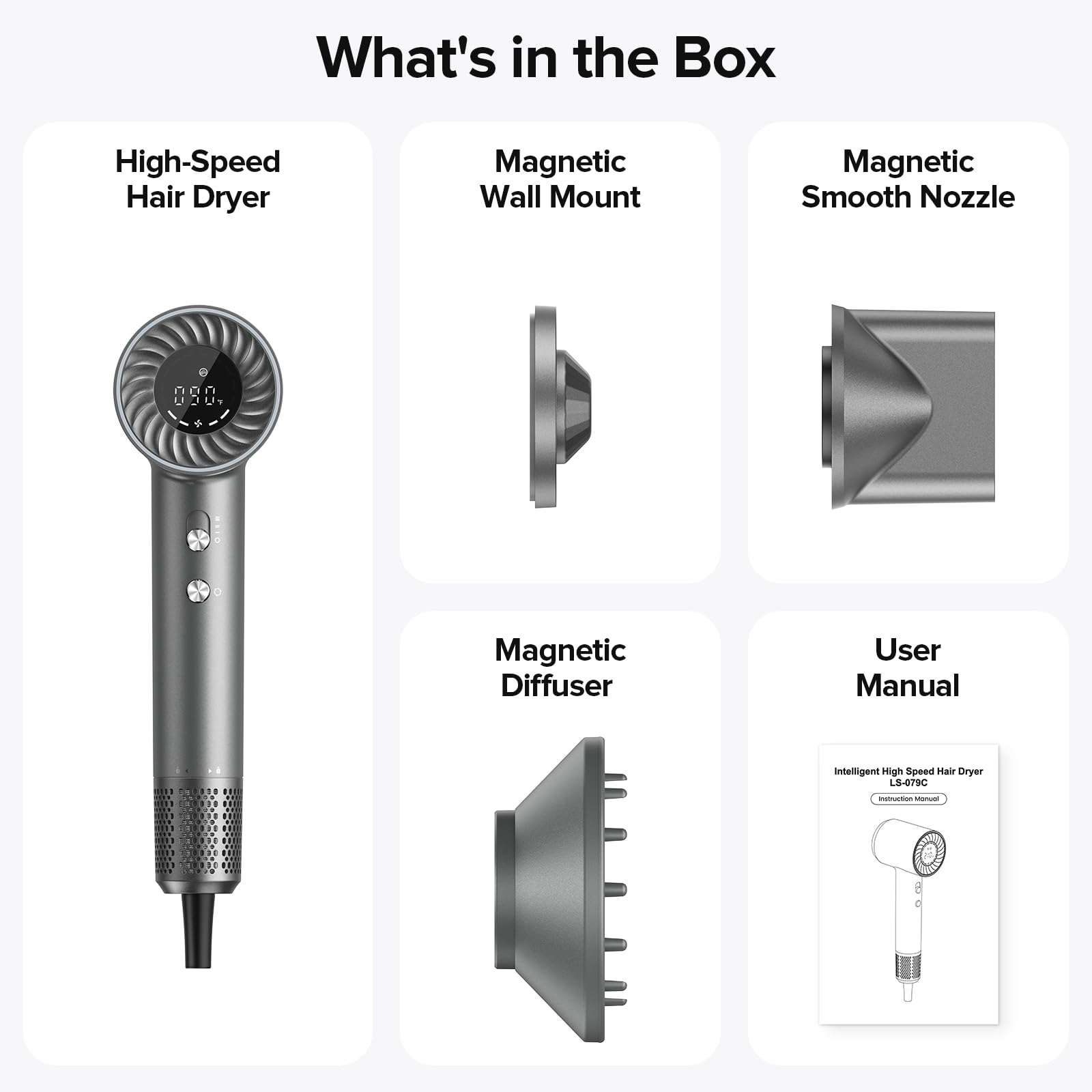 Lpstea professional hair dryer packaging and accessories