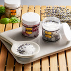 Top view of Lovery self care bath salt collection