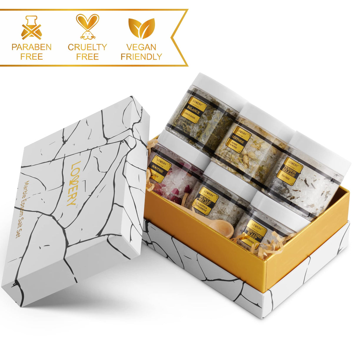 Lovery wellness spa kit arranged for gifting