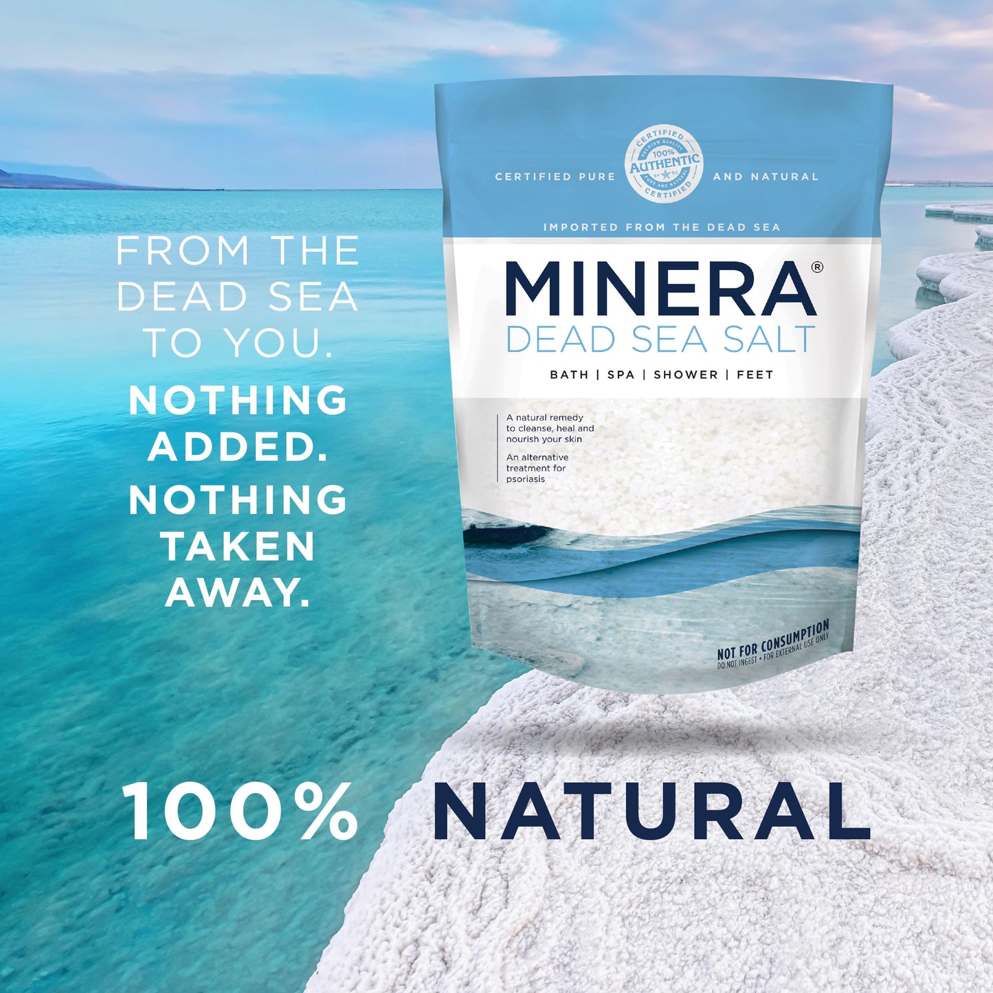 Minera Fine Grain Dead Sea Salt bag label detail
